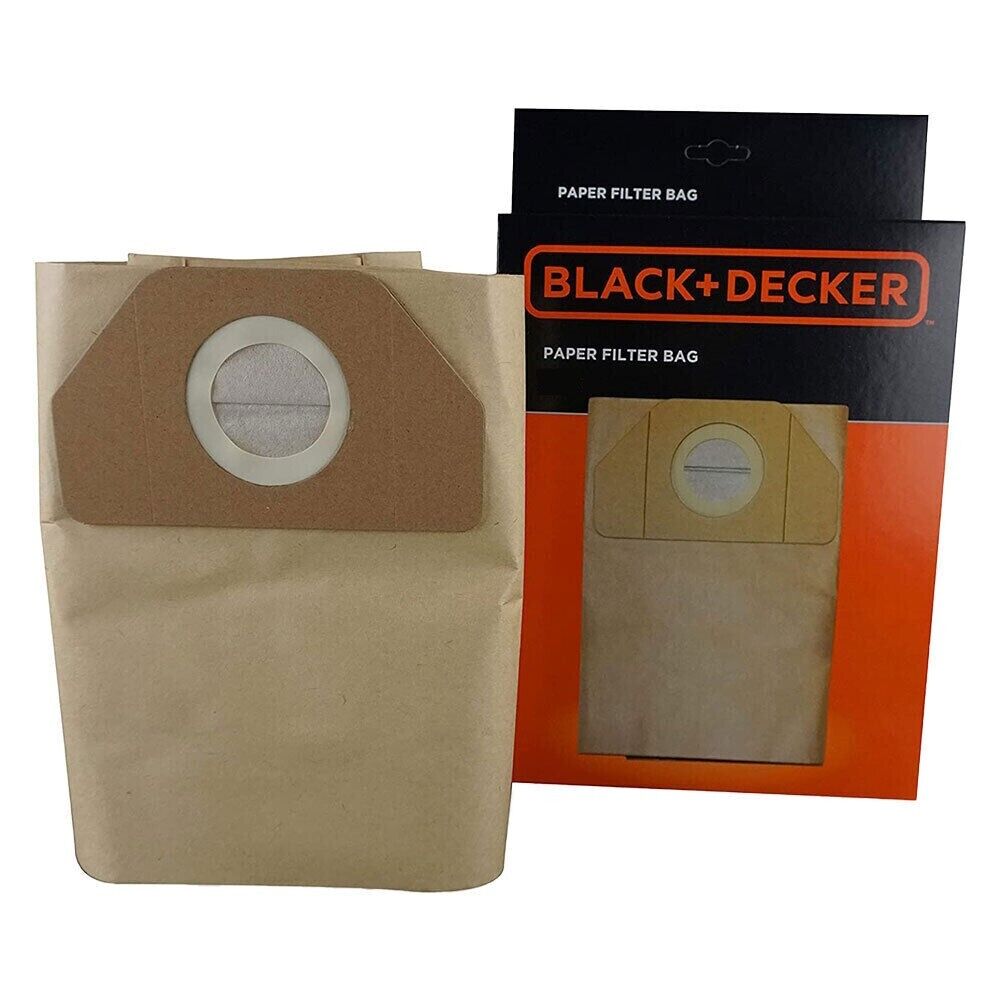 BLACK&DECKER Sacchetti Filtro in Carta 20L per Aspiratori 5PZ 41829