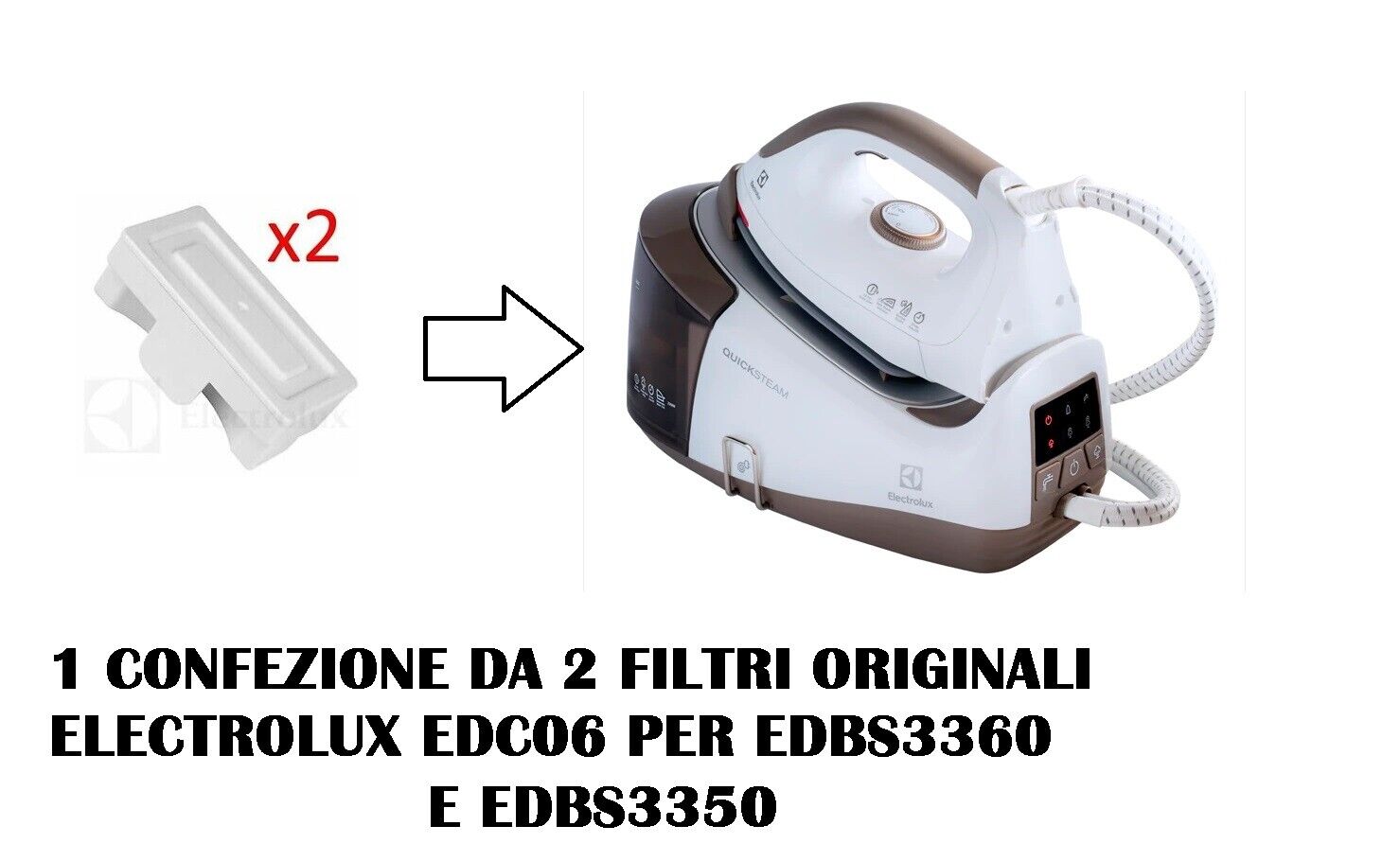 2 FILTRO A CARTUCCIA ORIGINALI  PER FERRO DA STIRO ELECTROLUX EDBS3360 EDBS3350
