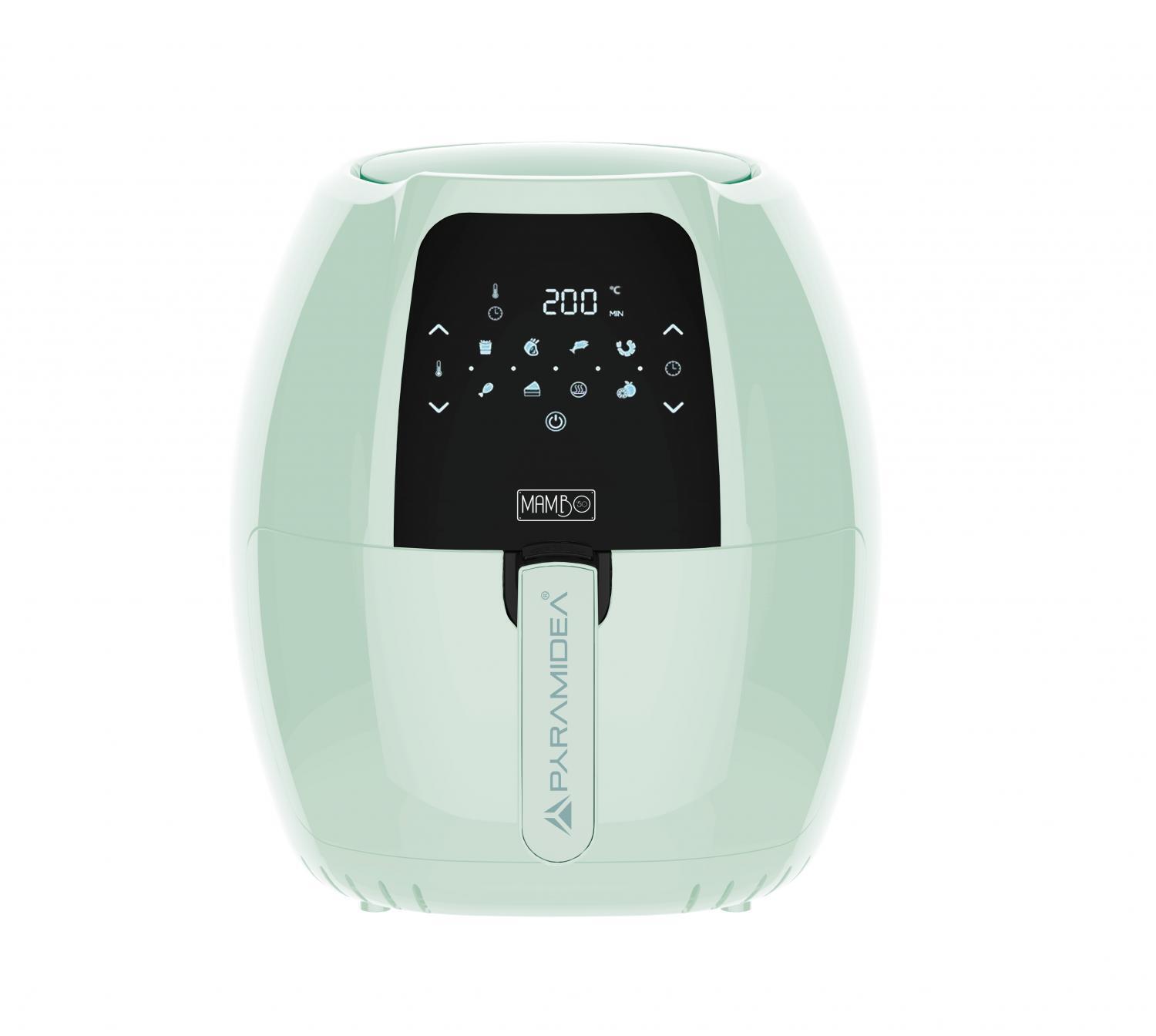Friggitrice ad Aria 8 Litri 800 Watt con Touch Verde Chiaro MAMBOAF08G Pyramidea
