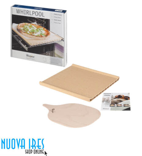 PIASTRA PIETRA FORNO IN TERRACOTTA REFRATTARIA CON RICETTARIO E PALA PER PIZZA