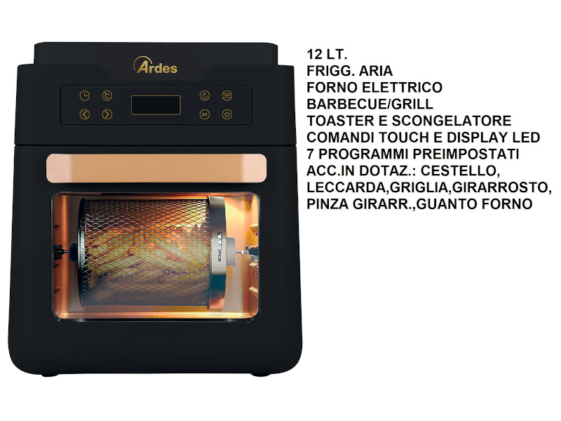 Ardes Eldorada XXL 12L Friggitrice ad Aria - Nera (AR1K3000)