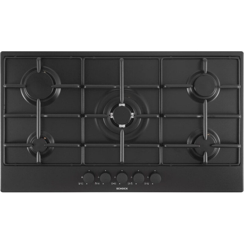 SCHOCK STS955BK PIANO COTTURA 90CM 5 FUOCHI A GAS COLORE NERO OPACO