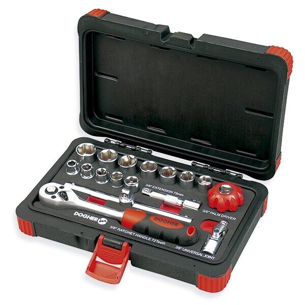 DOGHER 516-002 Valigetta Bicchieri Hex 3/8 17 Pz
