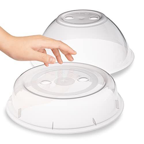Cloche micro-onde – set de 2 – couvercle XL pour micro-ondes lavable (x9Z)