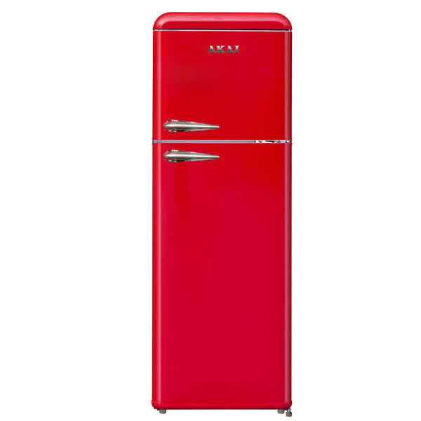 Frigorifero Vintage Colorato AKAI ROSSO 280 LITRI Frigo Freezer Retrò Anni 60