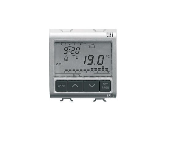 GEWISS GW 14703 CRONOTERMOSTATO A INCASSO 2 MODULI CHORUS TITANIO