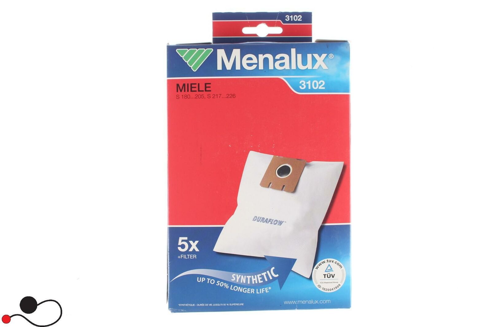 SACCHETTO ASPIRAPOLVERE MENALUX 3102 5X MIELE 9001962019 COMPATIBILE