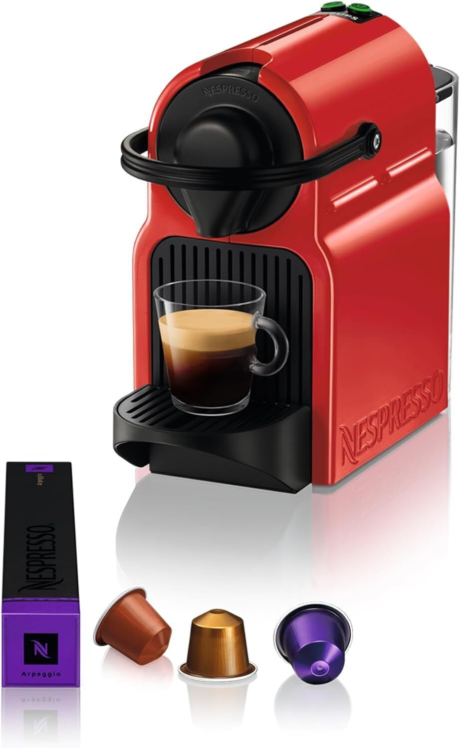 Krups Nespresso Inissia red, Macchina da caffè, per caffè Rosso