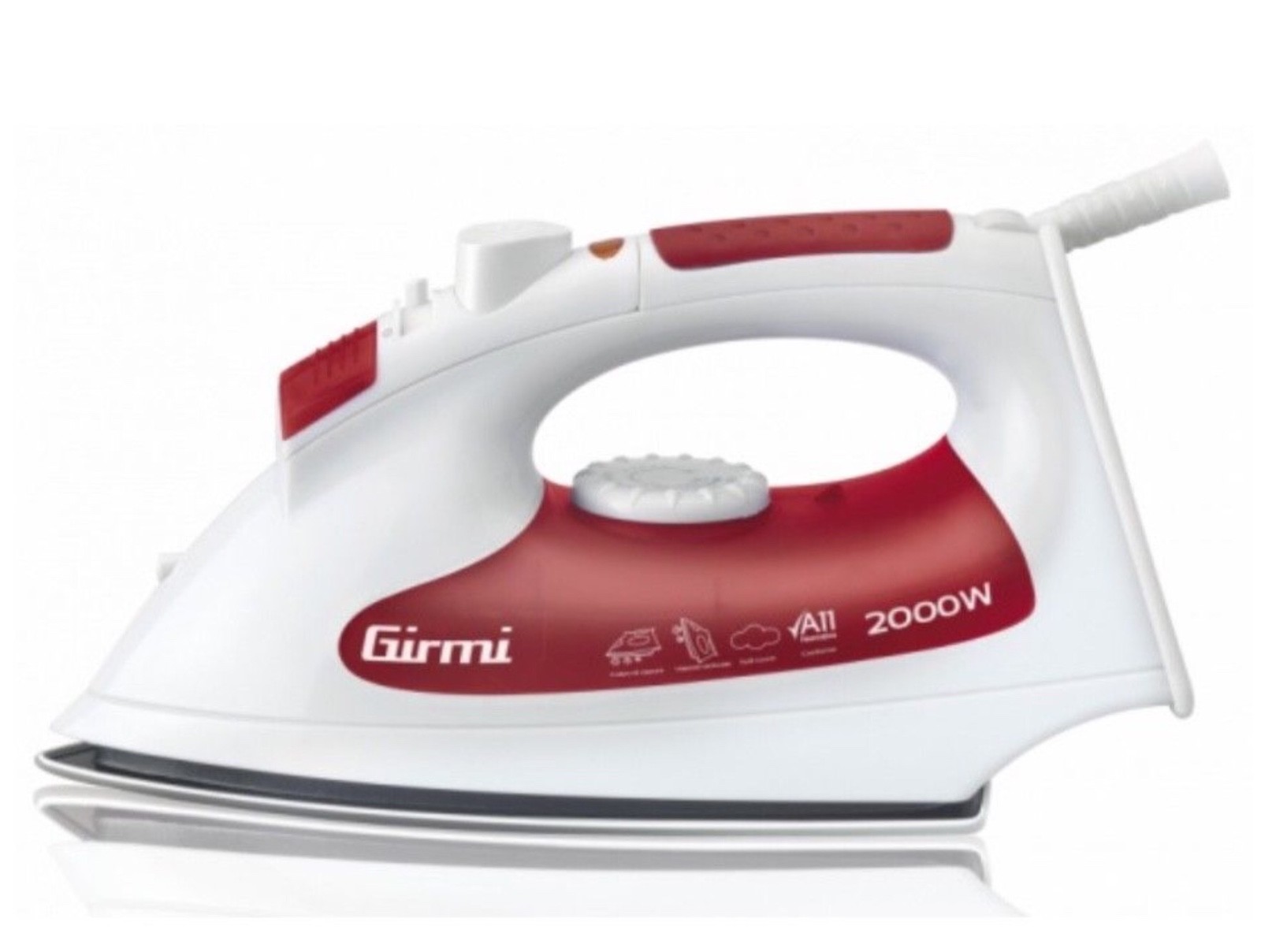 FERRO DA STIRO GIRMI ST15 A VAPORE 2000 WATT COLORE ROSSO E BIANCO CODICE 633948