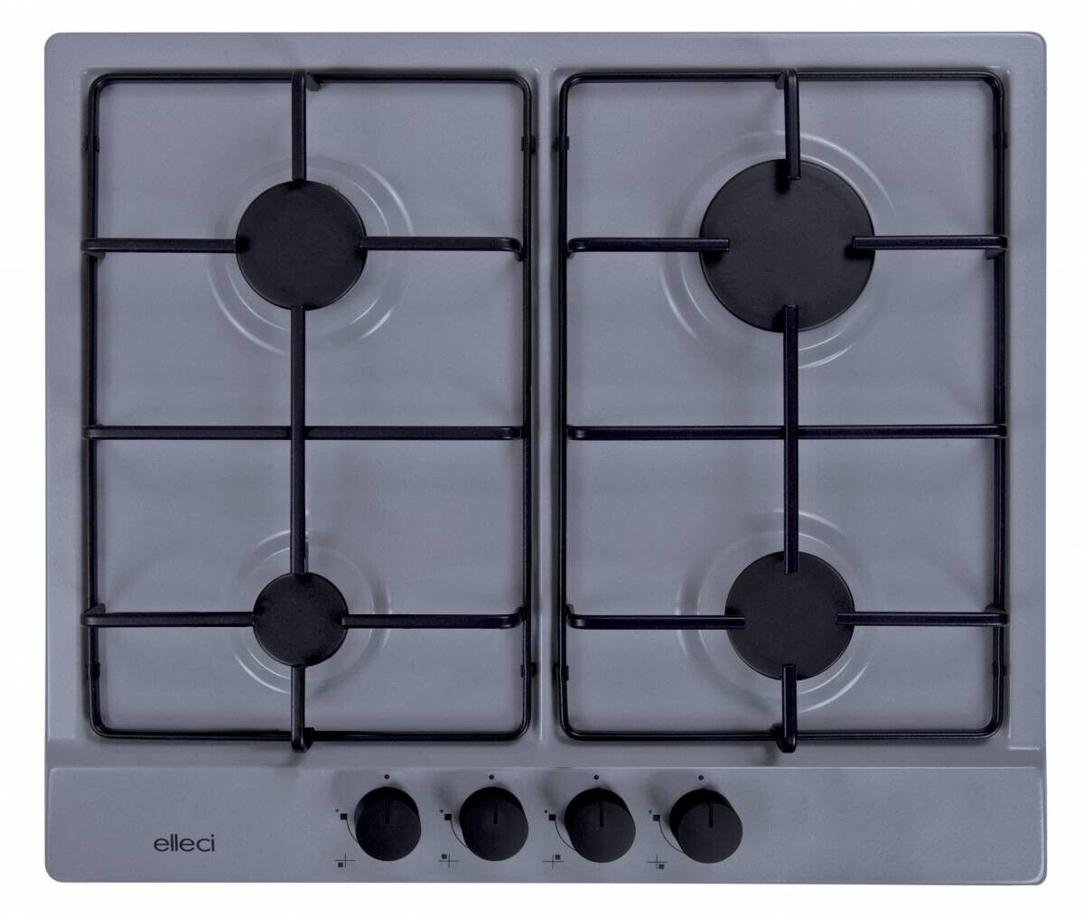 ELLECI Piano Cottura 4 Fuochi a Gas 60 cm Grigio Style 60 G48