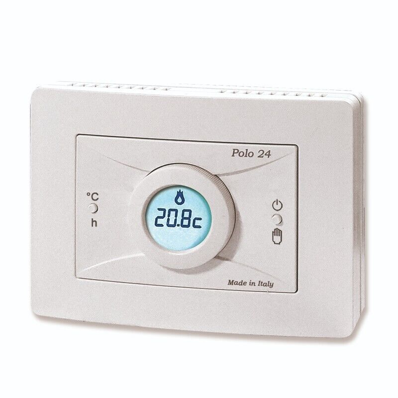 Polo 24  Cronotermostato giornaliero da parete a batterie BIANCO