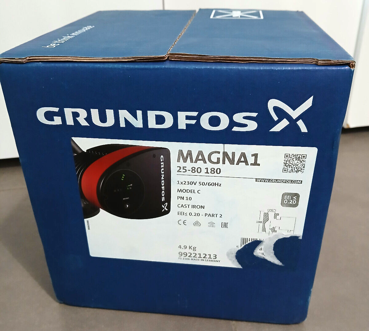 Grundfos MAGNA1 25-80 (180 mm) pompa di circolazione caldaia 8 mss 8,5 m3/h