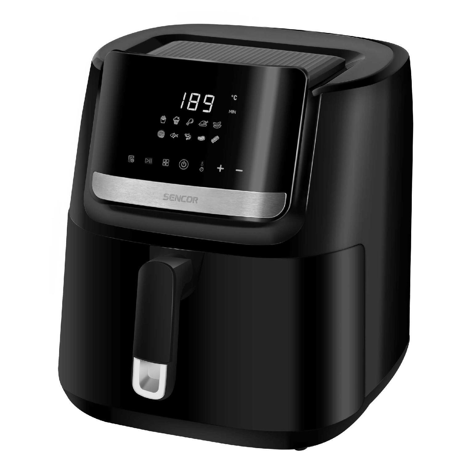 Friggitrice ad Aria 6.5 Litri 1600W Display LED con Timer Nero SFR 6550BK SENCOR
