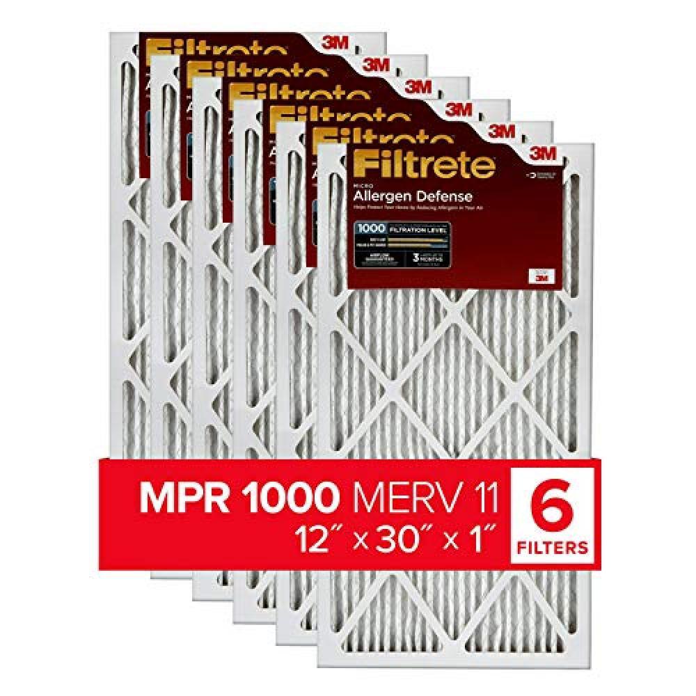 (TG. 12 In. x 30 In. x 1 In.) Filtrete Filtro aria MPR 1000 MERV 11, anti-allerg