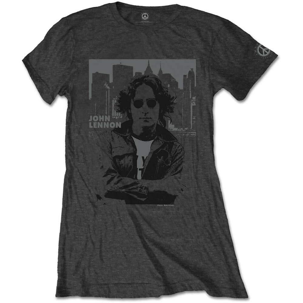 Abbigliamento John Lennon: Denim Skyline (T-Shirt Donna Tg. S)
