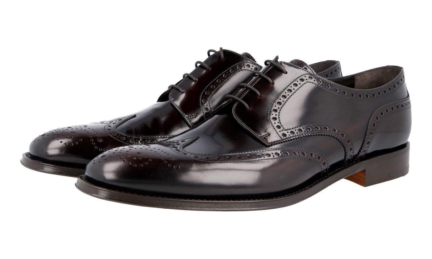 SCARPE PRADA LUSSO 2EB153 BRUCIATO NUOVE FULL BROGUE WINGTIP DERBY 9 43 43,5