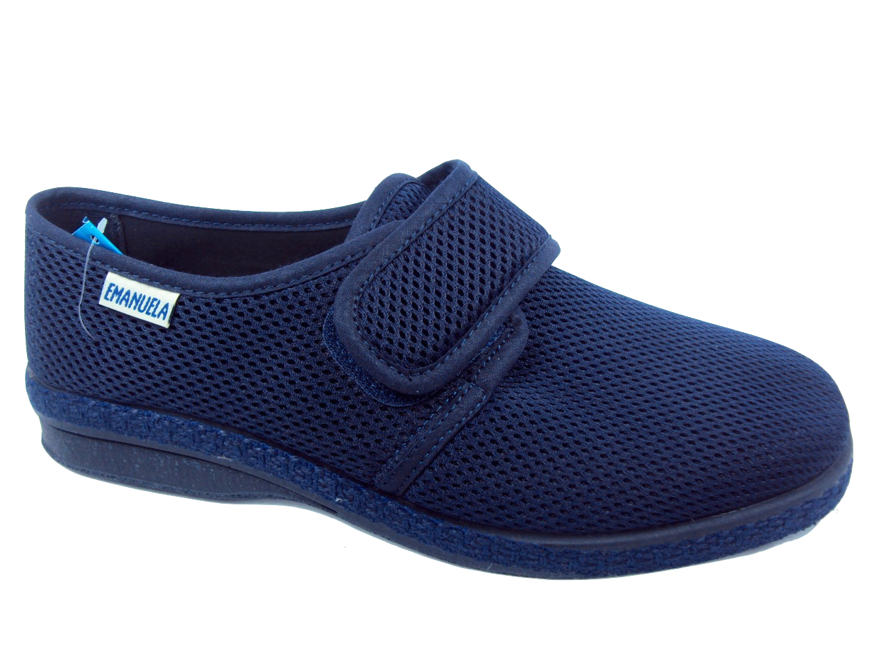 EMANUELA 5254 - BLU PANTOFOLE UOMO IN TESSUTO CON STRAPPO LAVABILI IN LAVATRICE