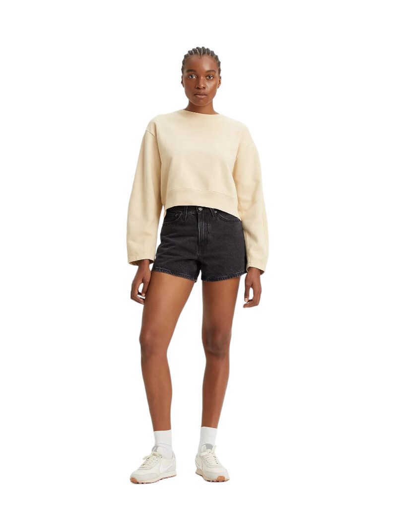Levi's short Mom anni 80 black stonewash nero tg 29