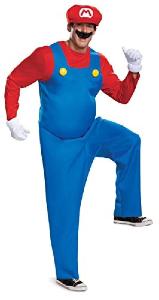 (TG. XL) Nintendo Deluxe Costumi, Mario, XL Uomo - NUOVO