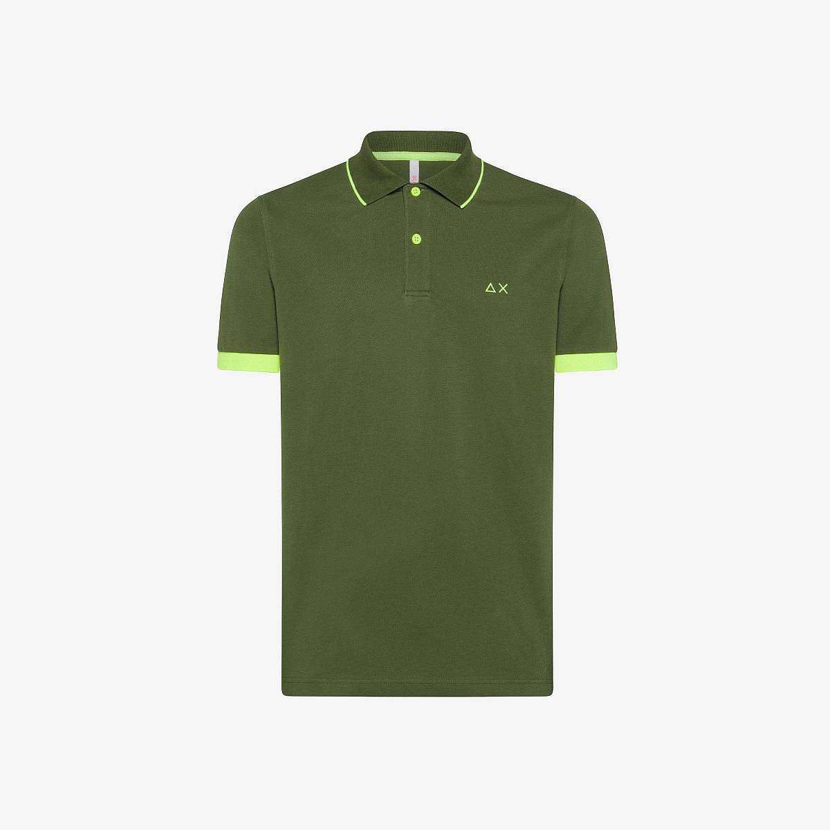 Sun 68 Polo Small Stripes Fluo Verde - Taglia S Abbigliamento Uomo Polo