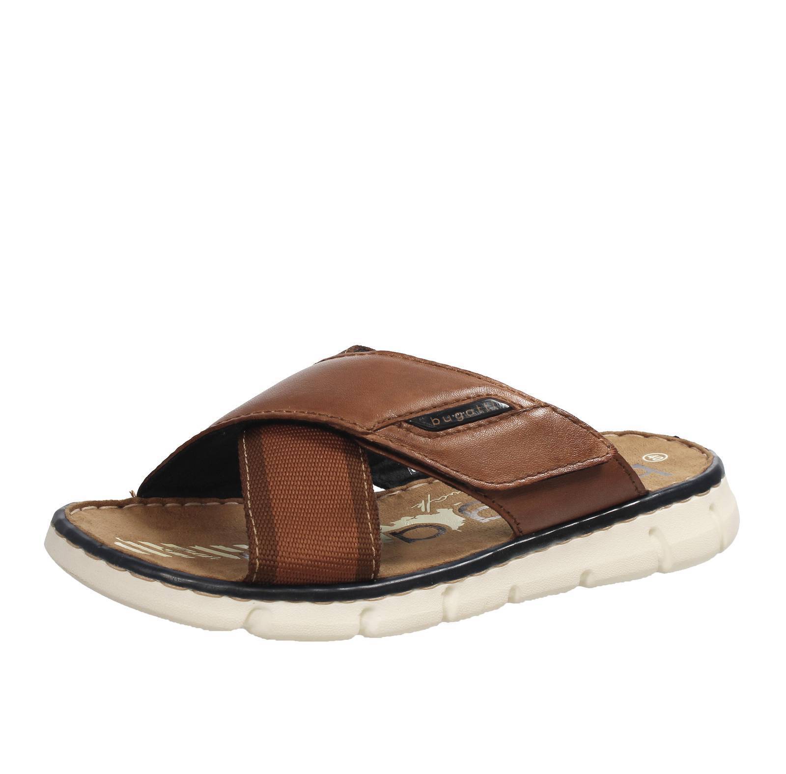 Bugatti Dario - Ciabatte In Pelle Marrone - Taglia 40 [26.7cm] Scarpe Uomo
