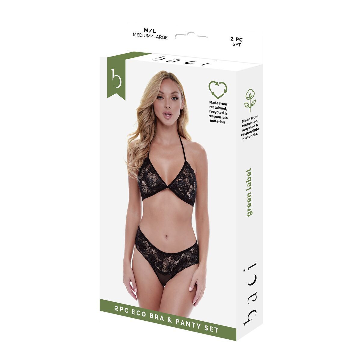 Set di Lingerie Baci Lingerie Bra & Panty Nero [S/M]