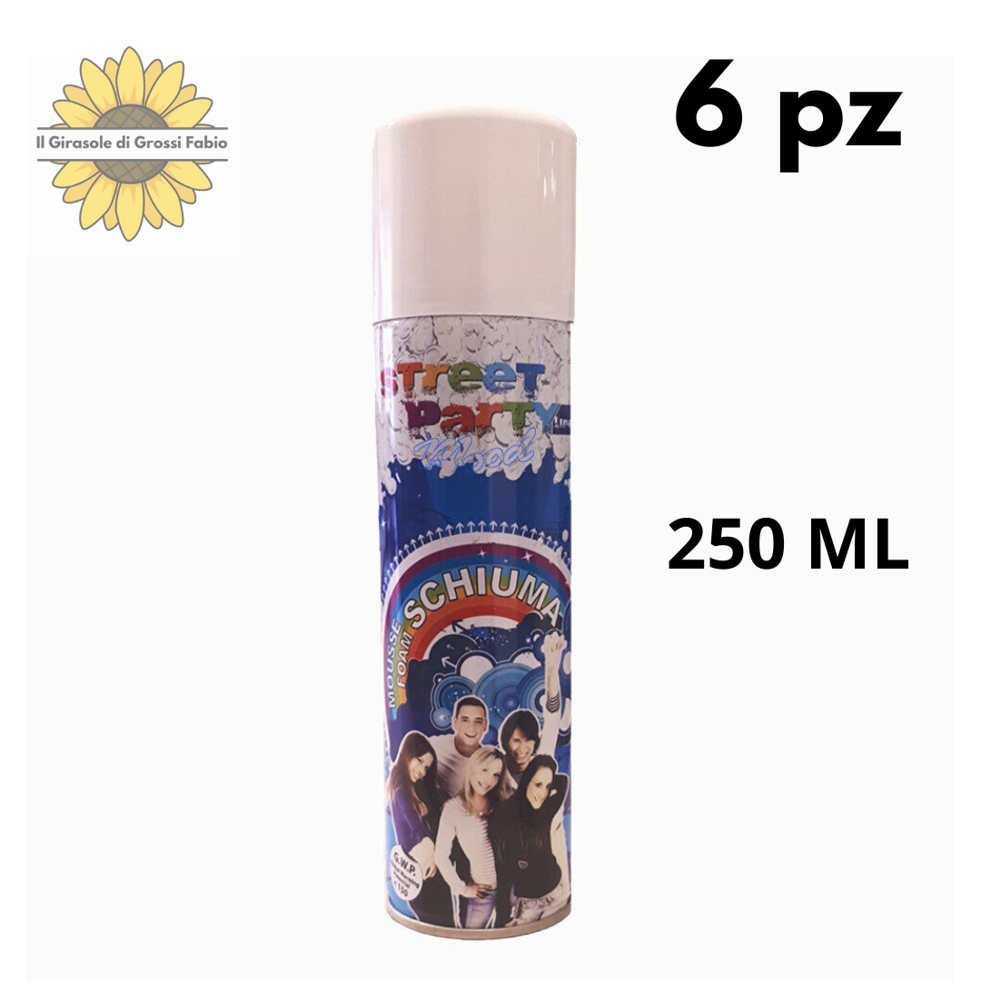 Bombolette Spray Mousse Foam Schiuma Spray 250 ml Street Party Line Carnevale