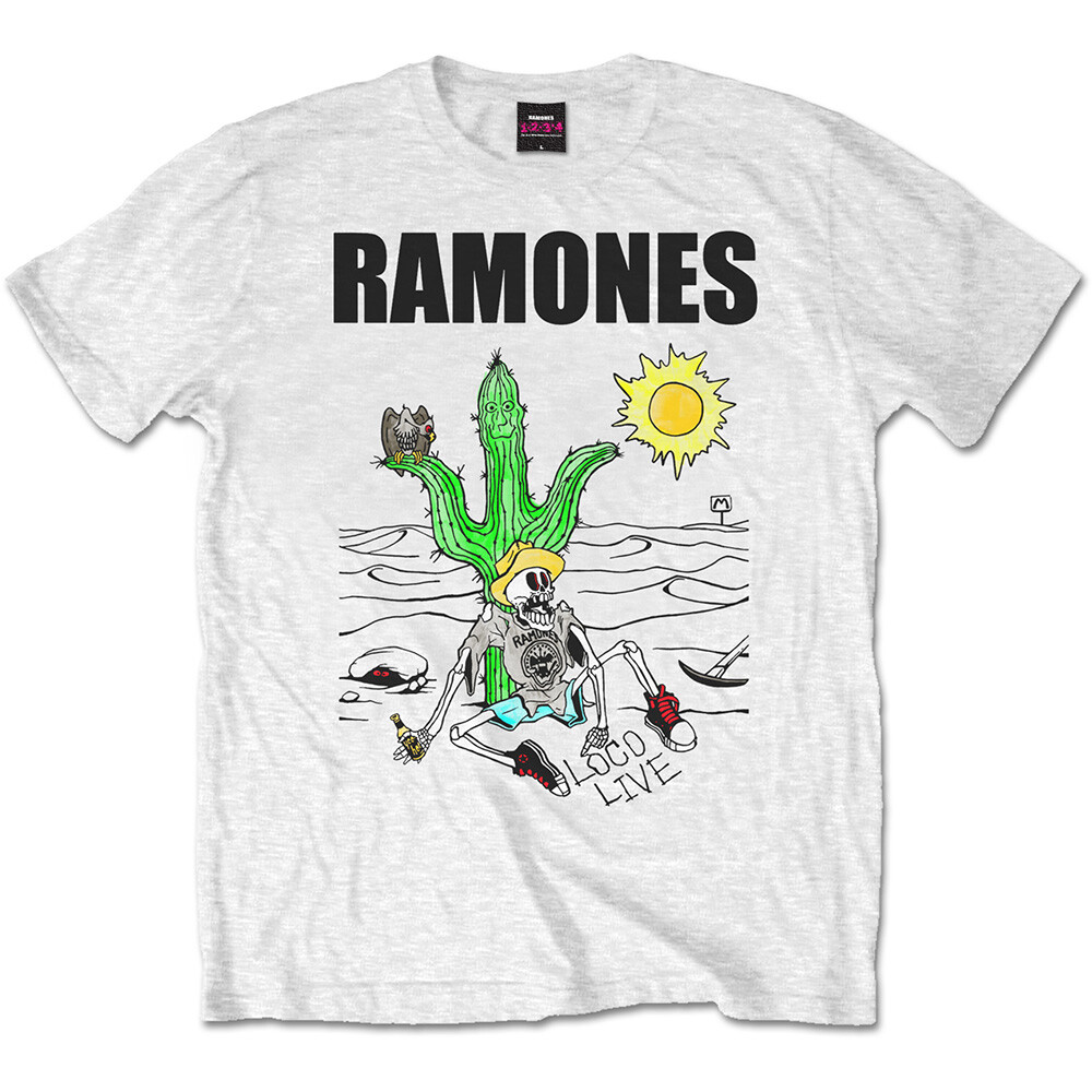 Abbigliamento Ramones: Loco Live White (T-Shirt Unisex Tg. M)