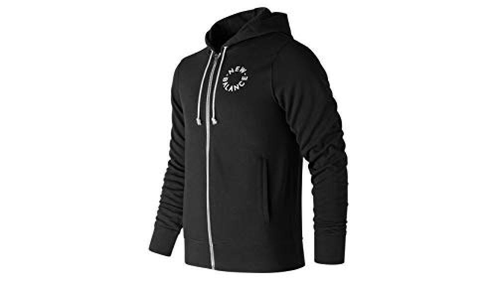 (TG. M) New Balance Core Fleece Full Zip, Felpa Uomo, Nero, M - NUOVO