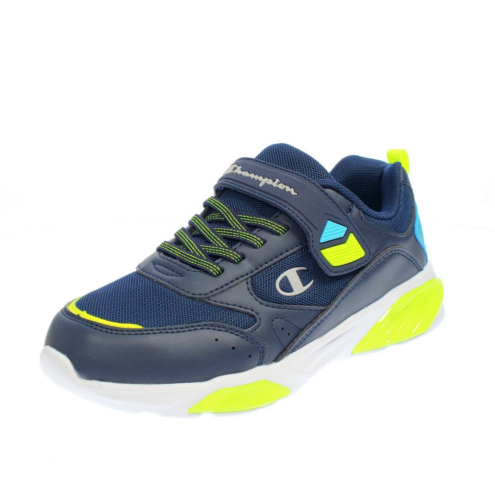Champion Wave Lights Ps - Sneakers Bambino Con Strappo Blu - Taglia 30 [12.5 Us