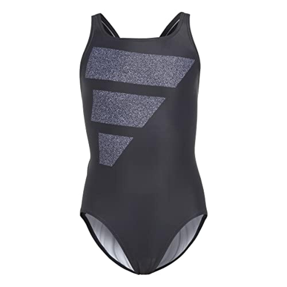 (TG. 3 anni) adidas IC4723 Big Bars Suit Costume da Nuoto Black/Silver Violet/Wh