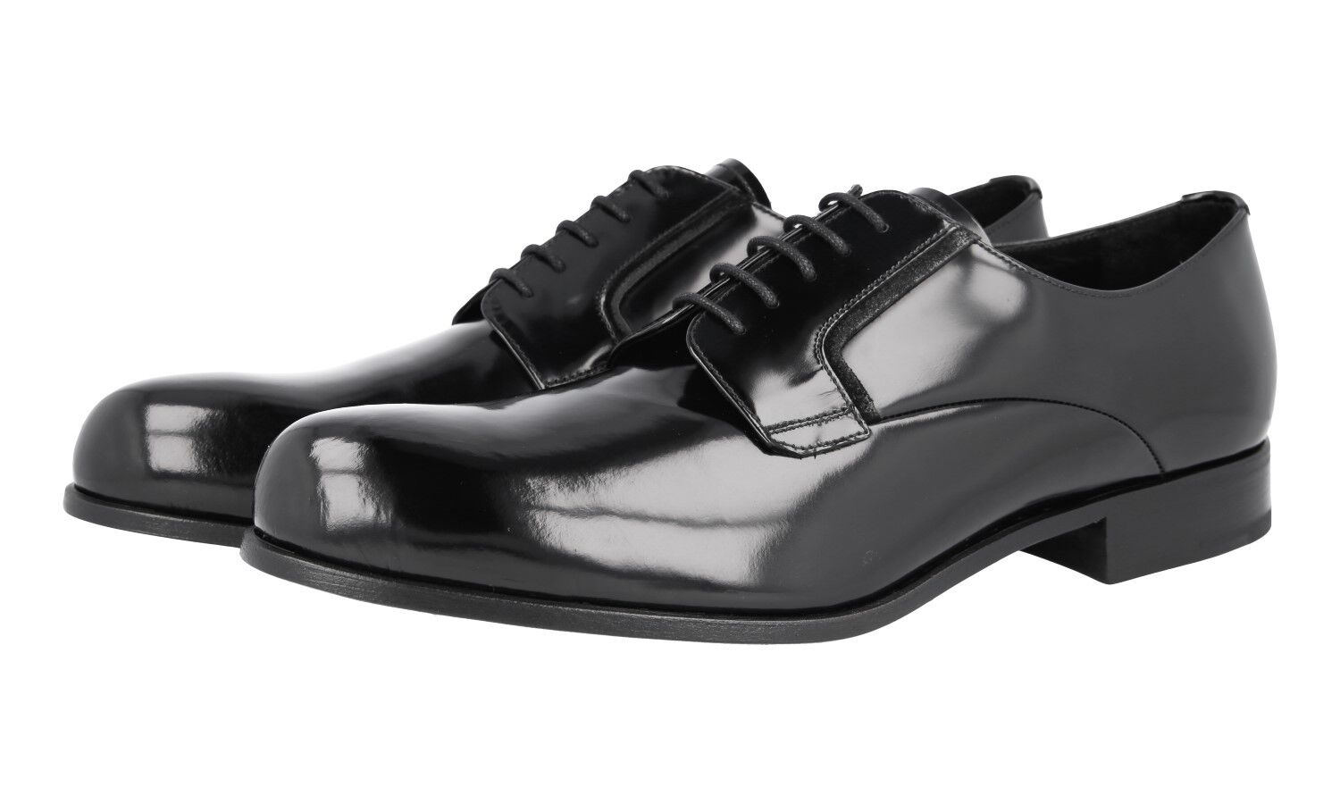 SCARPE PRADA LUSSO 2EE207 NERO NUOVE DERBY 8 42 42,5