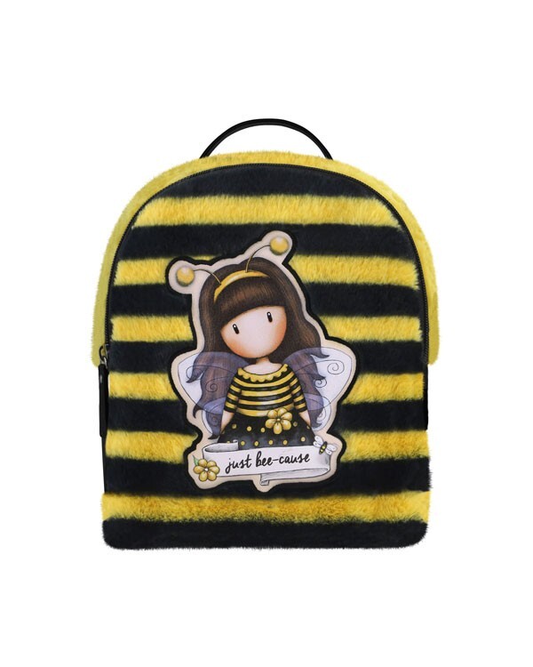 ZAINETTO H2 effetto peluche BEE LOVED giallo e nero GORJUSS mini backpack 979GJ0