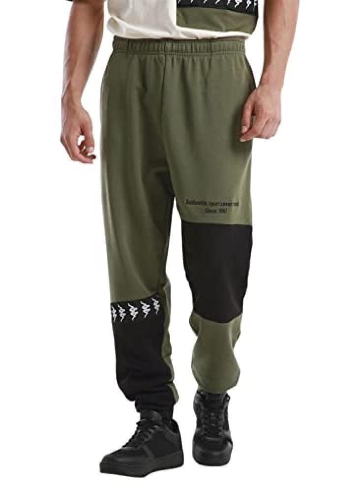 (TG. S) Kappa Pantaloni Venom 222 Banda, Prezzemolo Verde/Nero, S Uomo - NUOVO