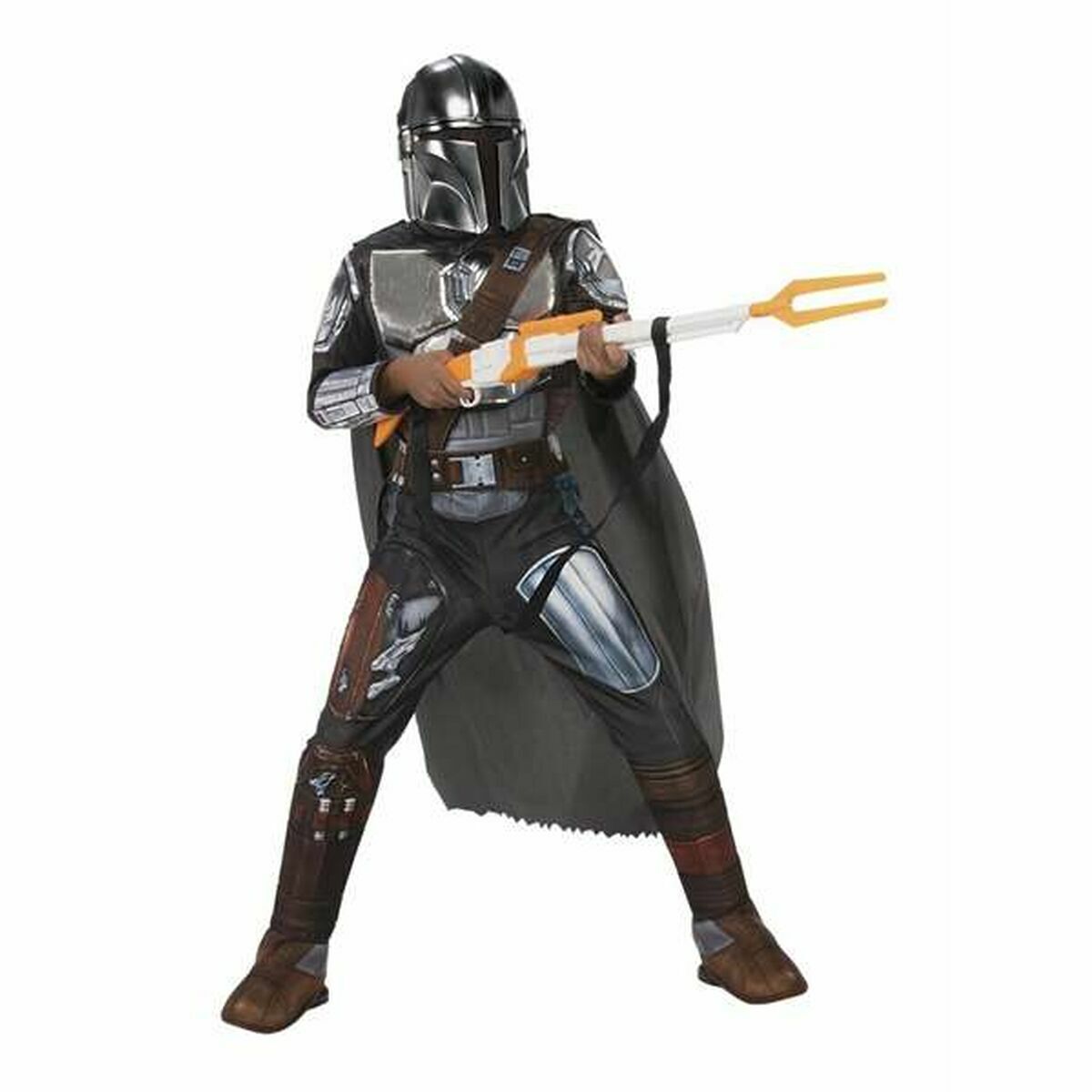 Costume per Bambini The Mandalorian Silver Premium Nero Taglia:M