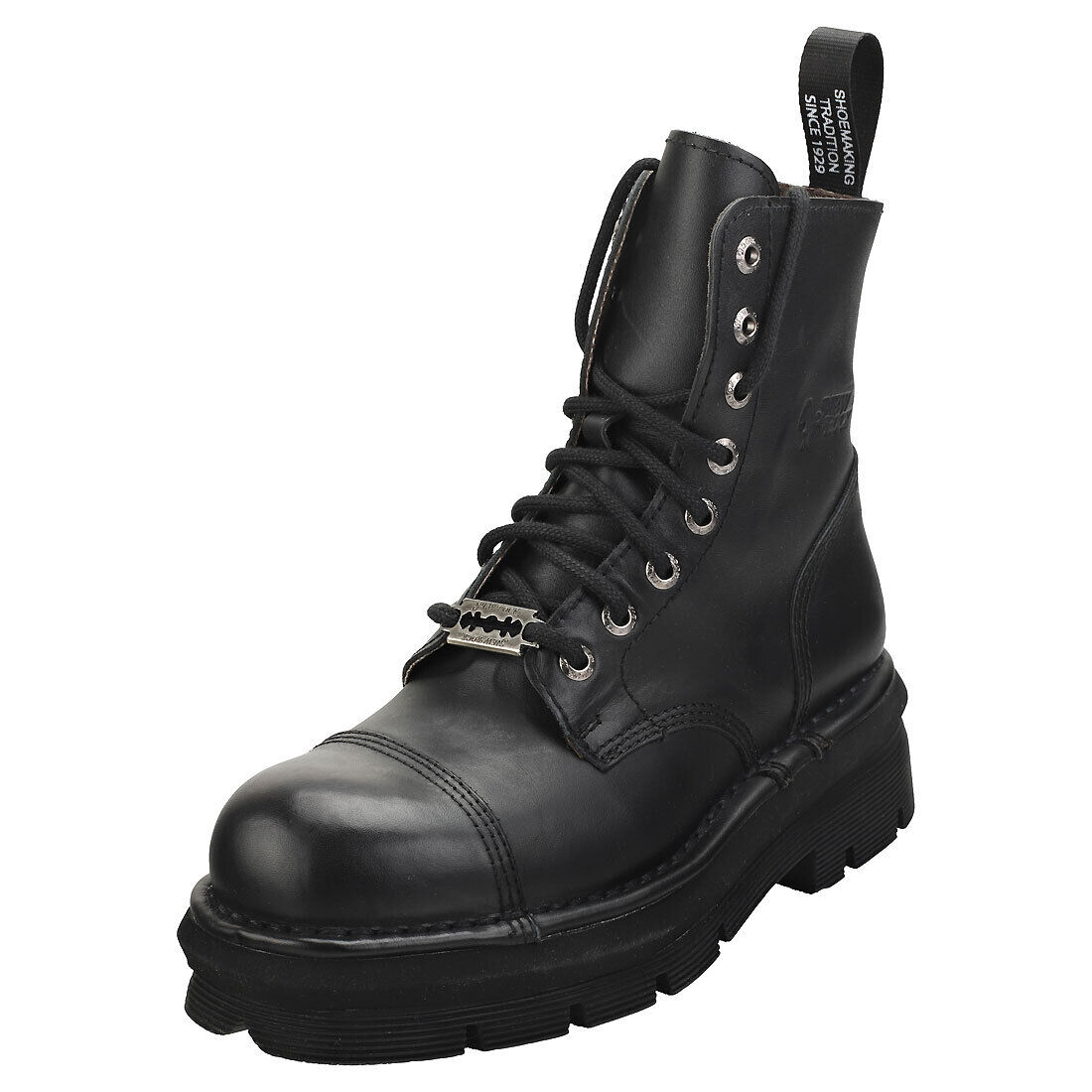 New Rock Military Stylish Boots Unisex Black Stivali Classico - 46 EU