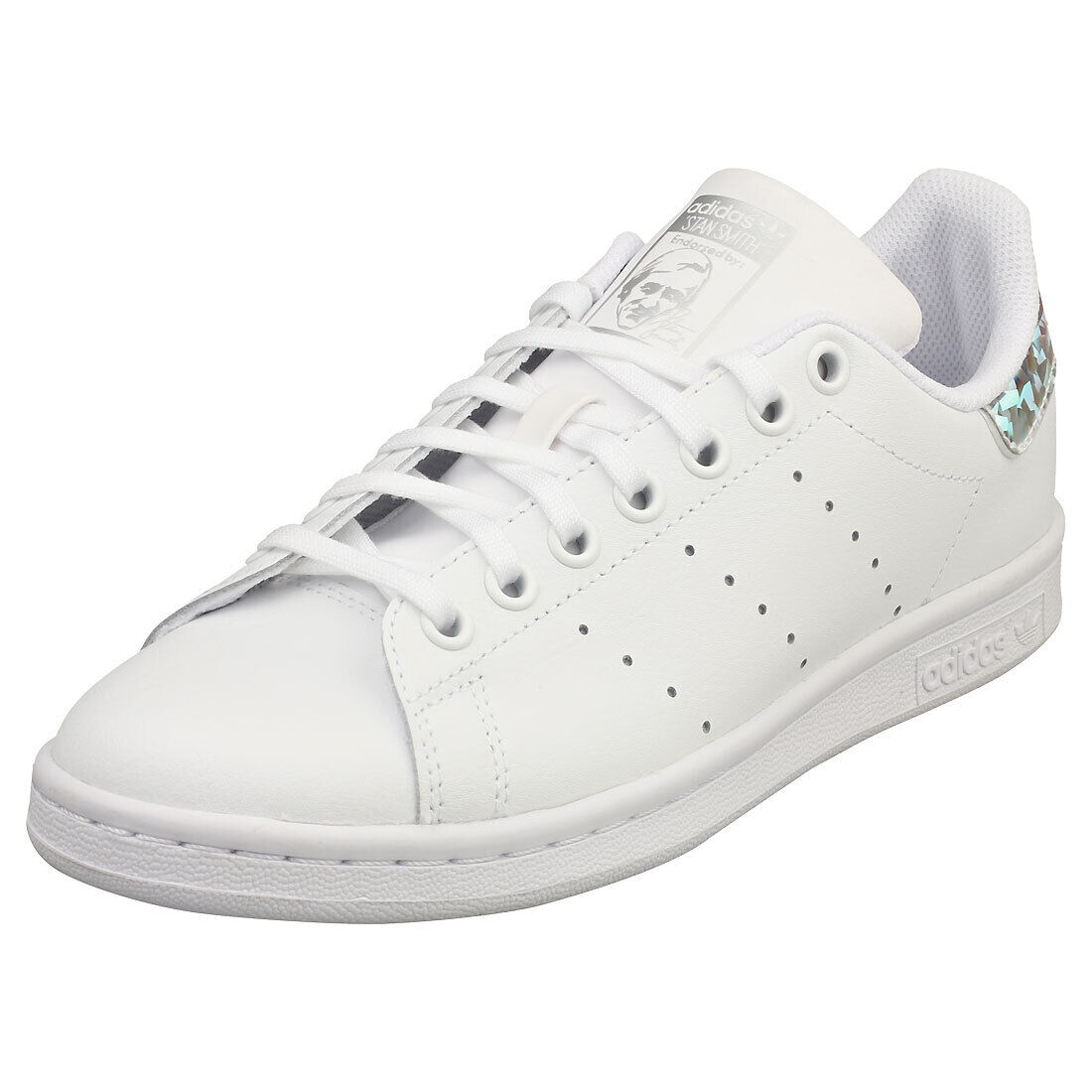 adidas Stan Smith Bambini White Silver Formatori Classico - 40 EU