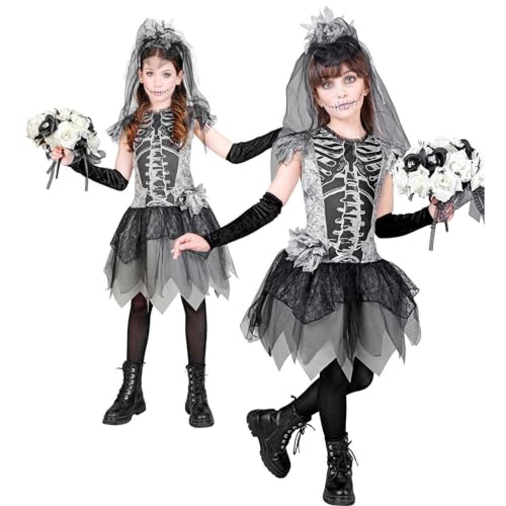 (TG. 140) WIDMANN MILANO PARTY FASHION - Costume bambino sposa scheletro, vestit