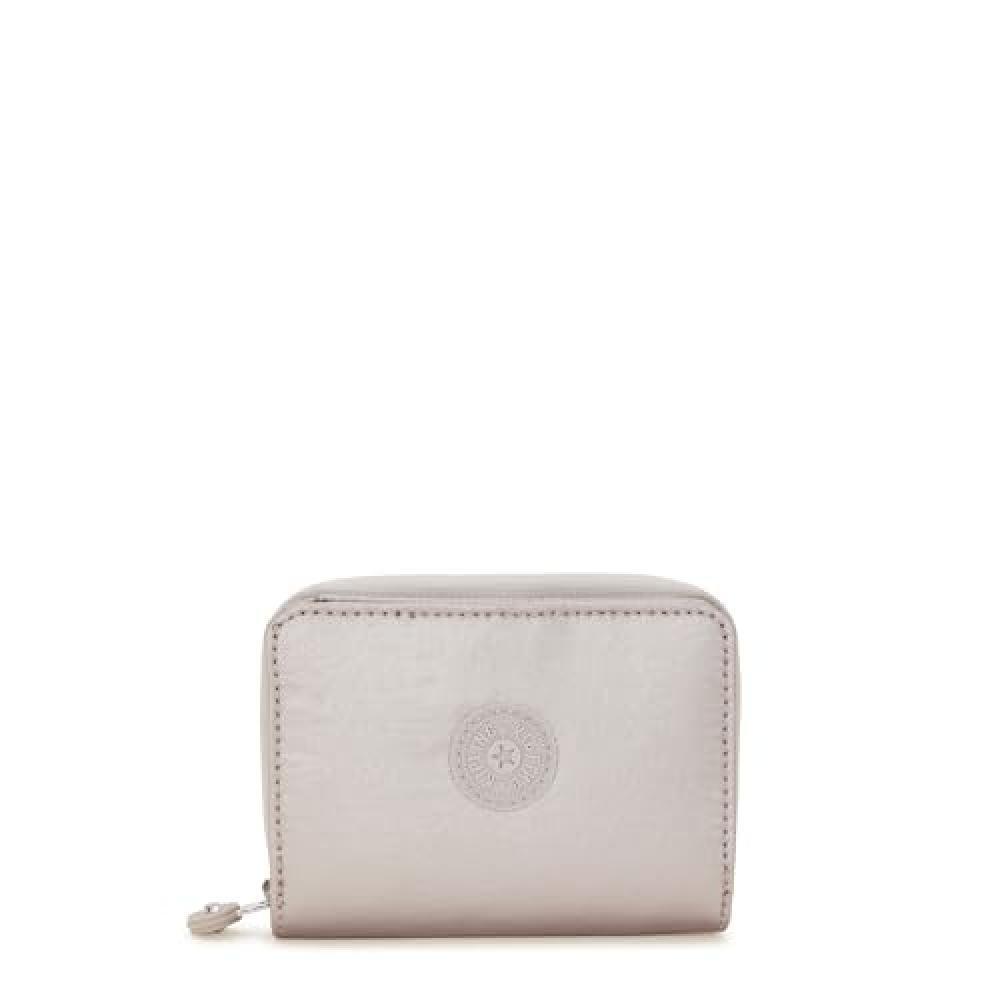(TG. Taglia Unica) Kipling MONEY LOVE Portafoglio medio, Metallic Glow (Argento)