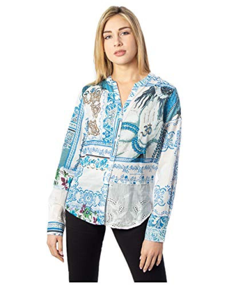 (TG. S) Desigual Cam_Sorrento Camicia, Blu (Directoire Blue 5157), Small Donna -