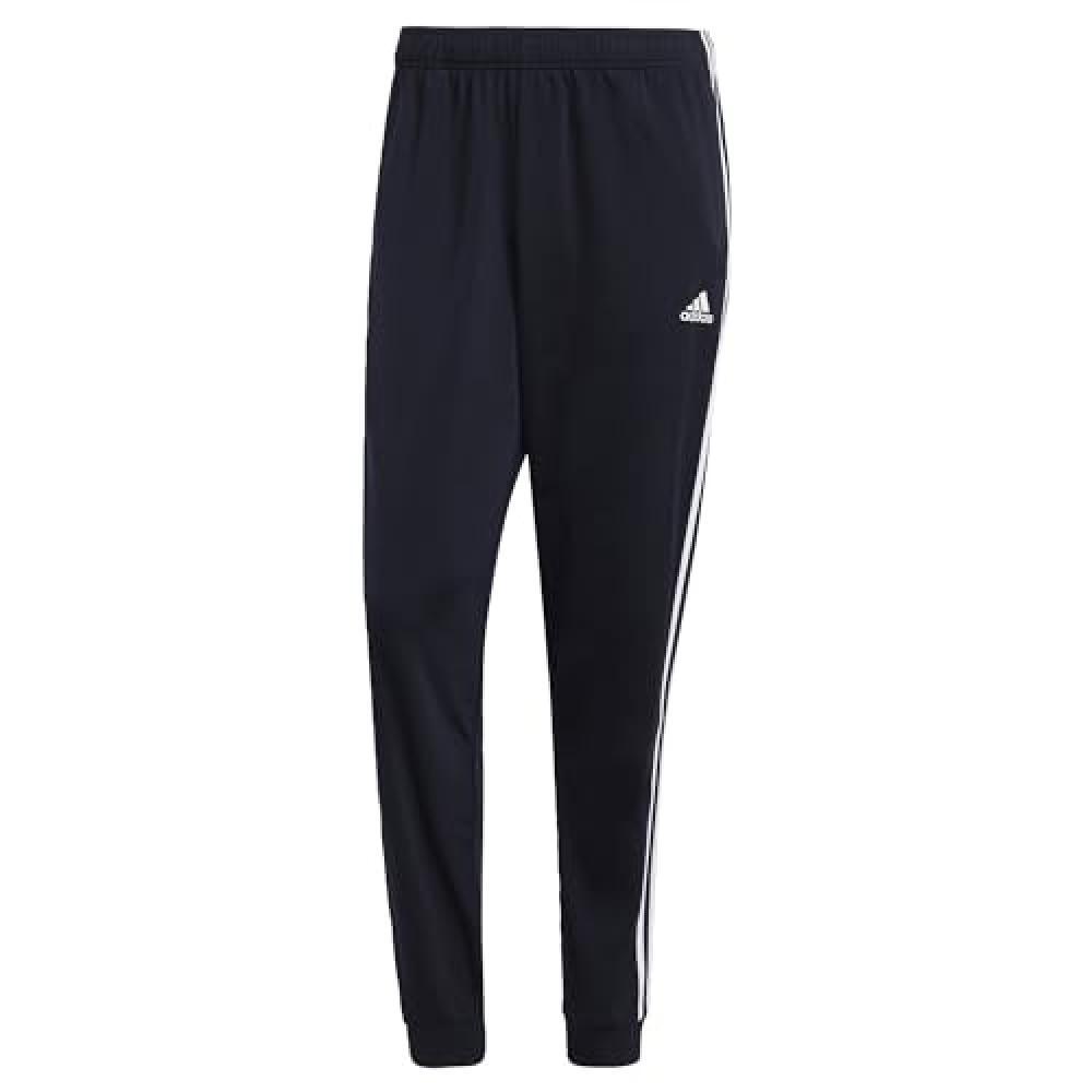 (TG. S Tall) adidas Uomo Essentials Warm-Up Tapered 3-Stripes Track Pants, Legen