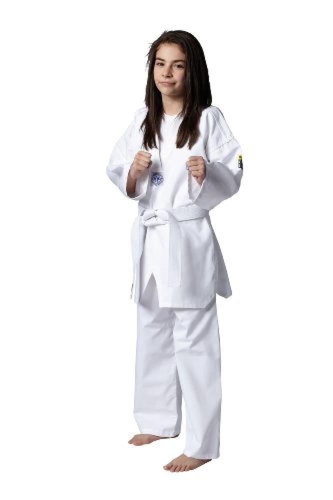 (TG. 130 cm) Kwon, Kimono Bambino Taekwondo Song, Bianco (Weiß), 130 cm - NUOVO