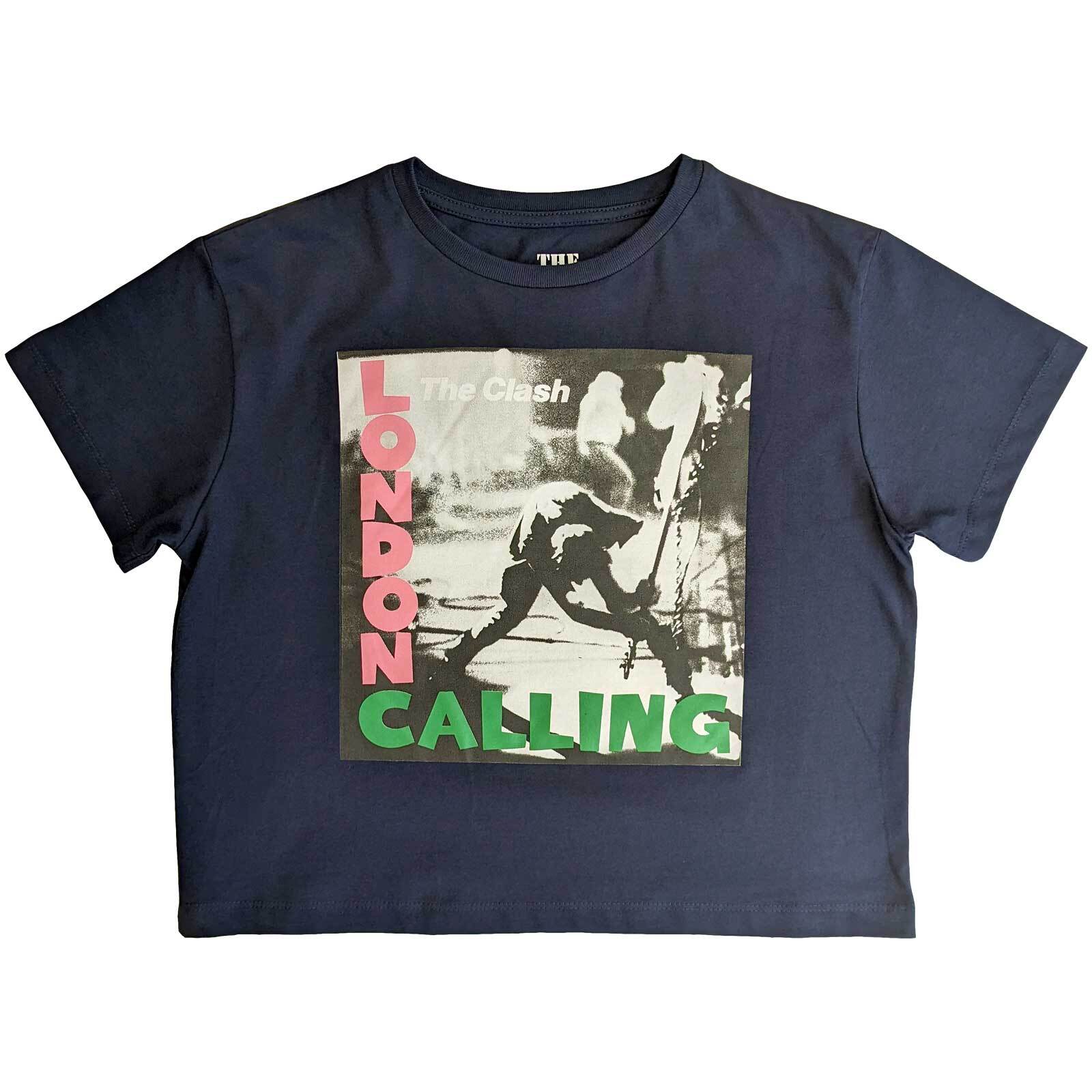Abbigliamento Clash (The): London Calling - Blue (Crop Top Donna Tg. M)