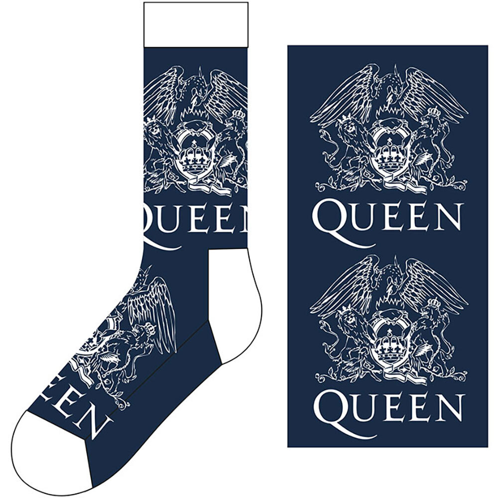 Abbigliamento Queen: Ankle Socks: White Crests (Uk Size 7 - 11)