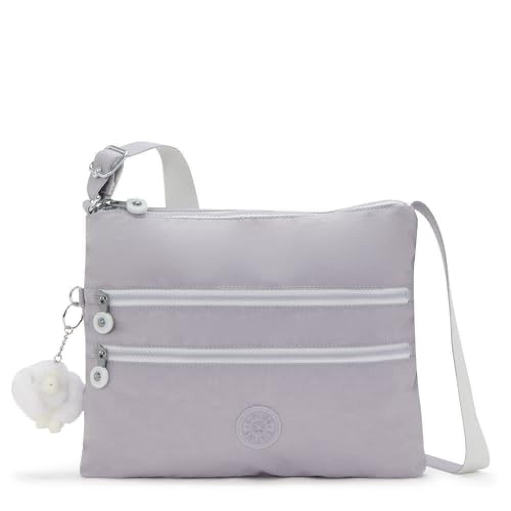 (TG. Taglia unica) Kipling ALVAR Tracolla media, Tender Grey (Grigio) - NUOVO