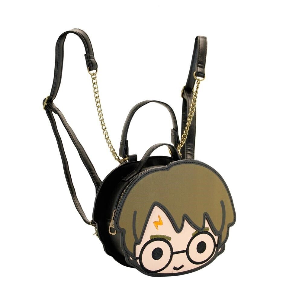Zaino Zainetto Borsetta Harry Potter Face Chibi in Ecopelle Nera Karactermania