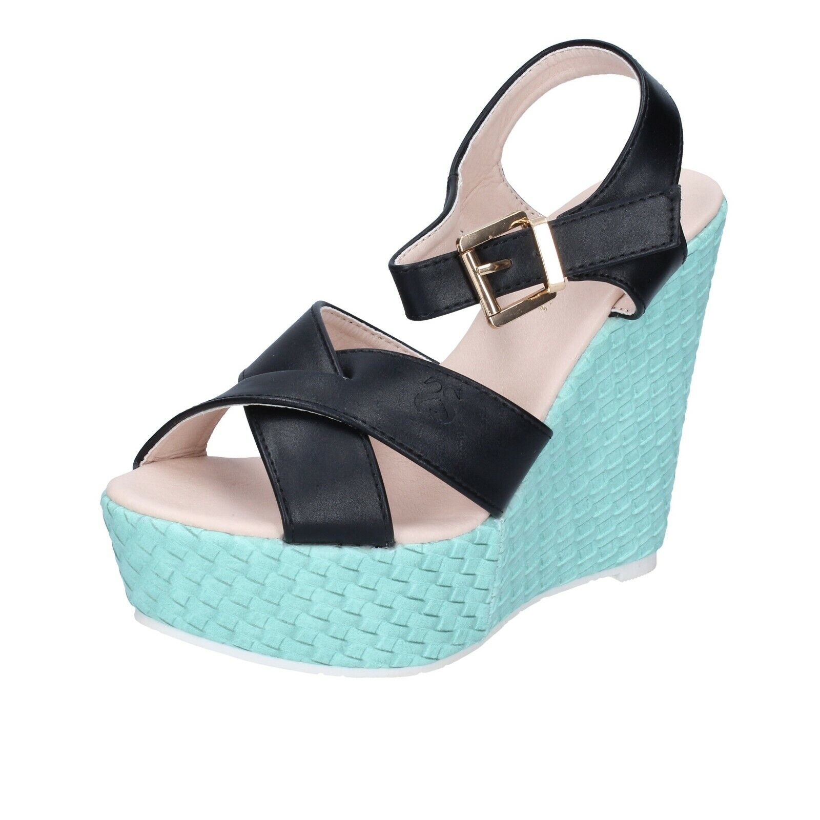 Scarpe donna SOLO SOPRANI 37 EU sandali nero pelle sintetica BN644-37
