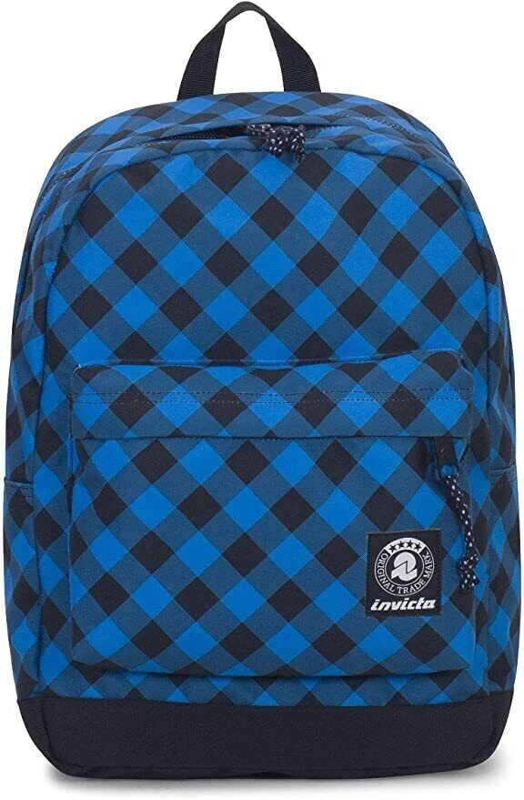 Zaino Invicta Carlson Fantasy Backpack Blu Plaid cap. 27 lt. dim. 30x41x18 cm