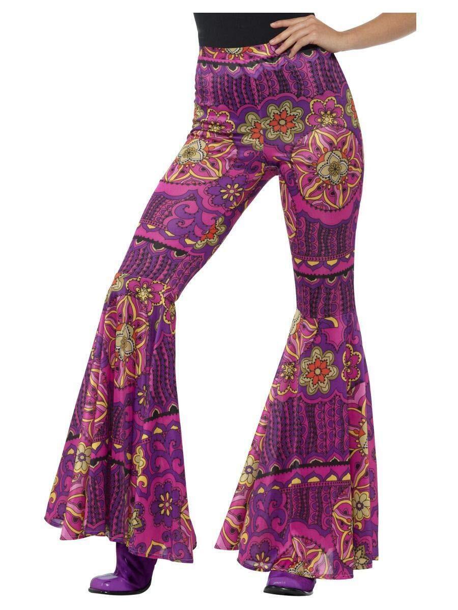 Smiffys Flared Trousers, Ladies, Pink (Size S-M)