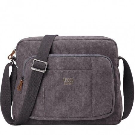Borsa a tracolla in canvas Troop London Classic Charcoal 234